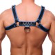 Harnais en cuir Premium Bleu-Noir 