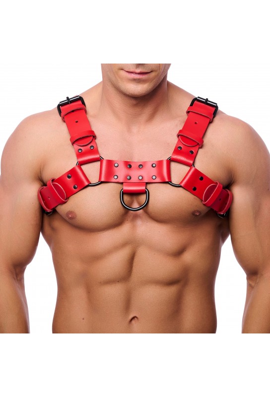 Harnais en cuir BULLDOG Rouge 