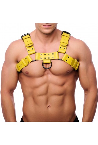 Harnais en cuir Bulldog Jaune 