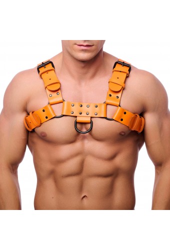 Harnais en cuir Bulldog Orange 