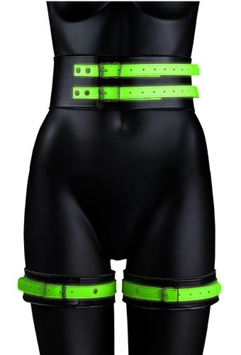 Kit SM Ceinture et Menottes phosphorescentes Glow Restraint 