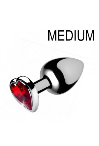 Plug bijou Heart Gem Rouge 7 x 3.4 cm 