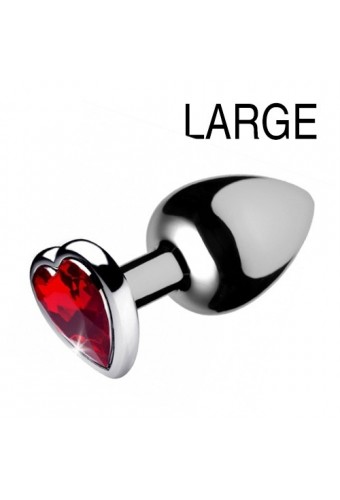 Plug bijou Heart Gem Rouge 8 x 4 cm 