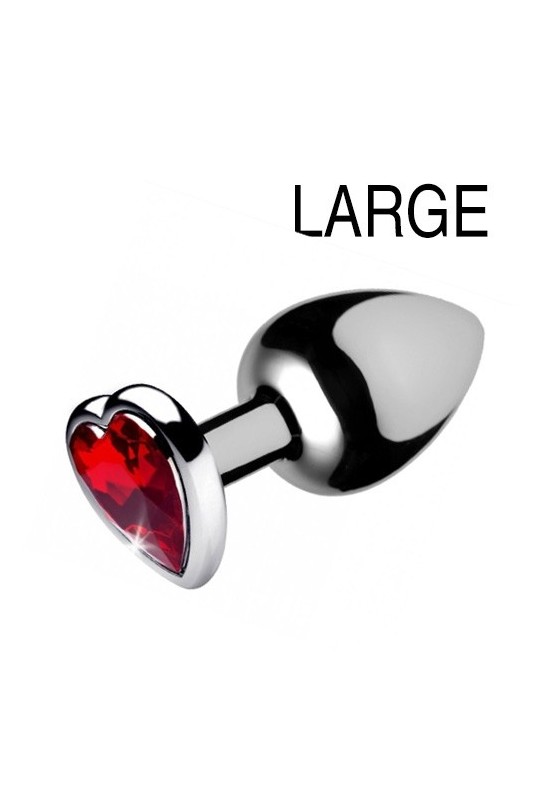 Plug bijou Heart Gem Rouge 8 x 4 cm 