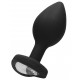 Plug Bijou Anal silicone Heart Noir 6 x 2.8 cm 