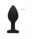 Plug Bijou Anal silicone Heart Noir 6 x 2.8 cm 
