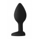 Plug Bijou Anal silicone Heart Noir 6 x 2.8 cm 