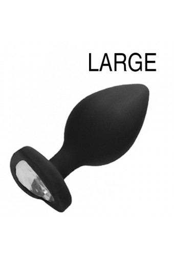Plug Bijou Anal silicone Heart Noir 8 x 4 cm 