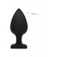 Plug Bijou Anal silicone Heart Noir 8 x 4 cm 
