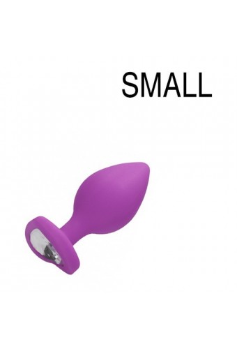 Plug Bijou Anal silicone Heart Violet 6 x 2.8 cm 