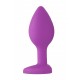 Plug Bijou Anal silicone Heart Violet 6 x 2.8 cm 