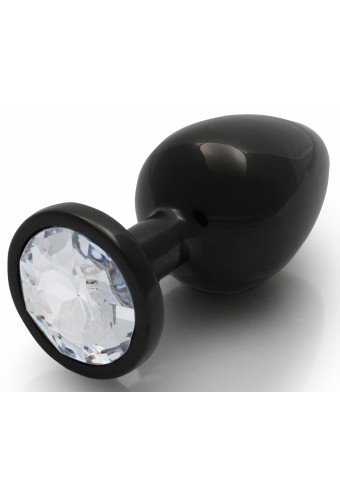 Bijou anal Round Gem L 8 x 4cm Noir-Transparent 