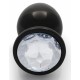 Bijou anal Round Gem L 8 x 4cm Noir-Transparent 