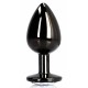 Bijou anal Round Gem L 8 x 4cm Noir-Transparent 