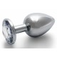 Bijou anal Round Gem L 8 x 4cm Argenté-Transparent 