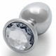 Bijou anal Round Gem L 8 x 4cm Argenté-Transparent 