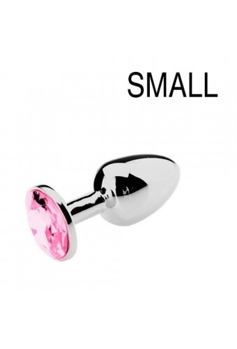 Plug Bijou Strass Rose - SMALL 6.5 x 2.7cm 