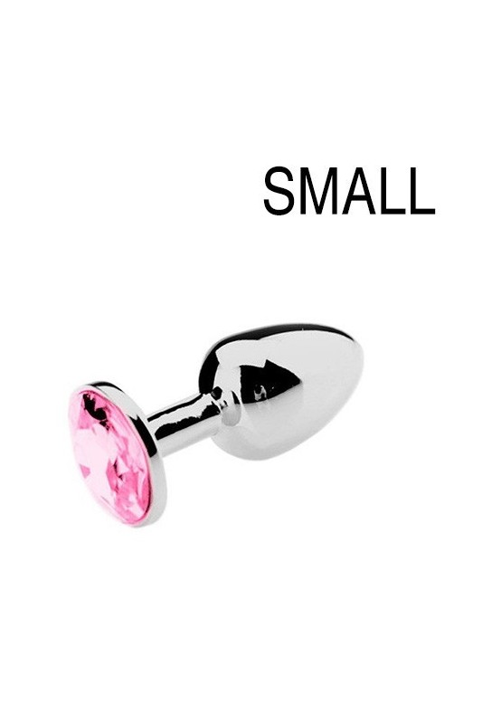 Plug Bijou Strass Rose - SMALL 6.5 x 2.7cm 