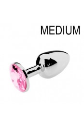 Plug Bijou Strass Rose - MEDIUM 7 x 3.4cm