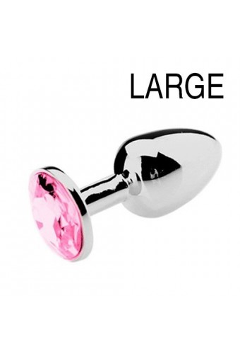 Plug Bijou Strass Rose - LARGE 8 x 4cm 