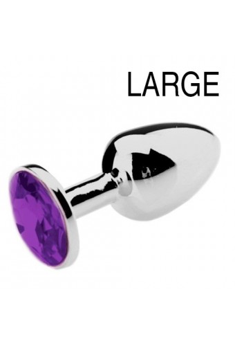 Plug Bijou Strass Violet - LARGE 8 x 4cm 