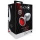 Bijou anal Round Gem L 8 x 4cm Argenté-Rouge 