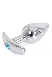 Plug Bijou anal avec Base arrondie Curve 6 x 2.8 cm - Bijou Bleu