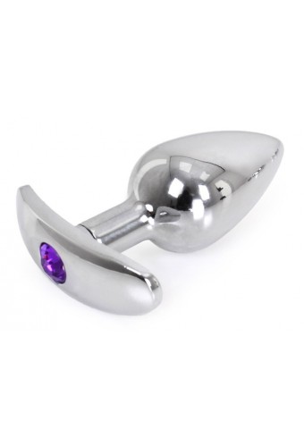 Plug Bijou anal avec base arrondie Curve 6 x 2.8 cm - Bijou Violet 