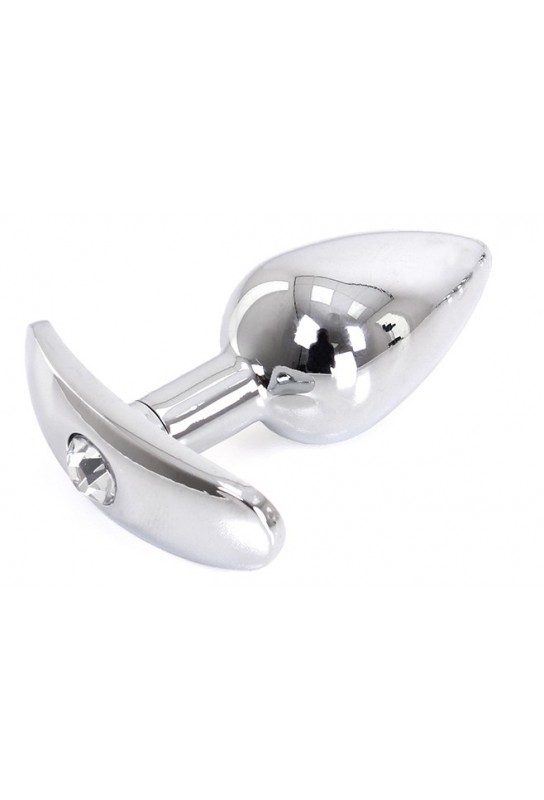 Plug Bijou anal avec base arrondie Curve 6 x 2.8 cm - Bijou transparent 
