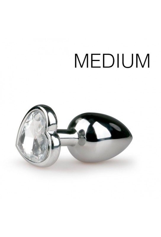 Plug bijou Argent en coeur - Medium 7.1 x 3.2cm 