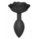 Plug anal bijou Open Roses L 9 x 3.8cm Noir 