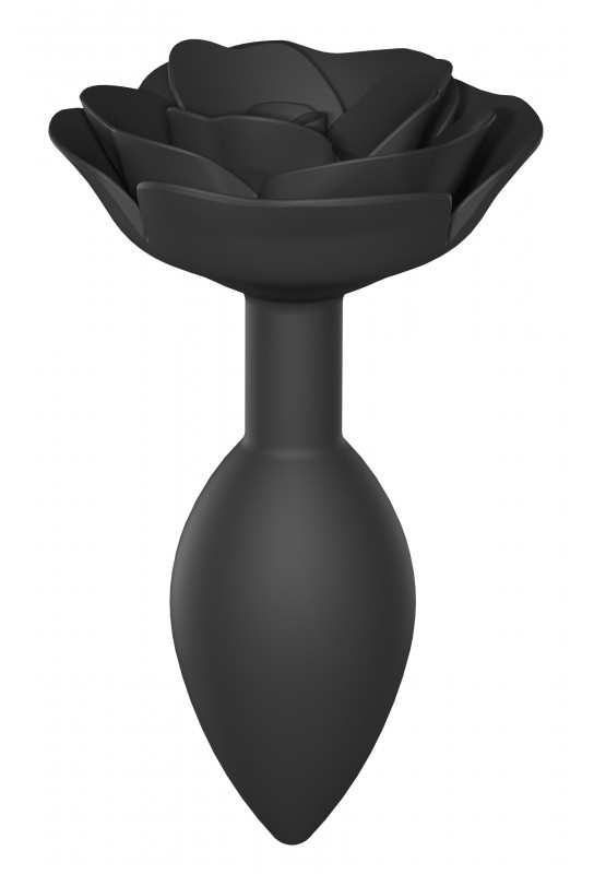 Plug anal bijou Open Roses L 9 x 3.8cm Noir 