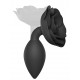 Plug anal bijou Open Roses L 9 x 3.8cm Noir 
