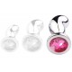 Plug bijou Bean Silver L 9 x 3.5cm Rose