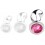 Plug bijou Bean Silver L 9 x 3.5cm Rose