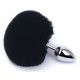 Plug Queue de lapin Bunny Tail 6 x 2.7 cm Noir 