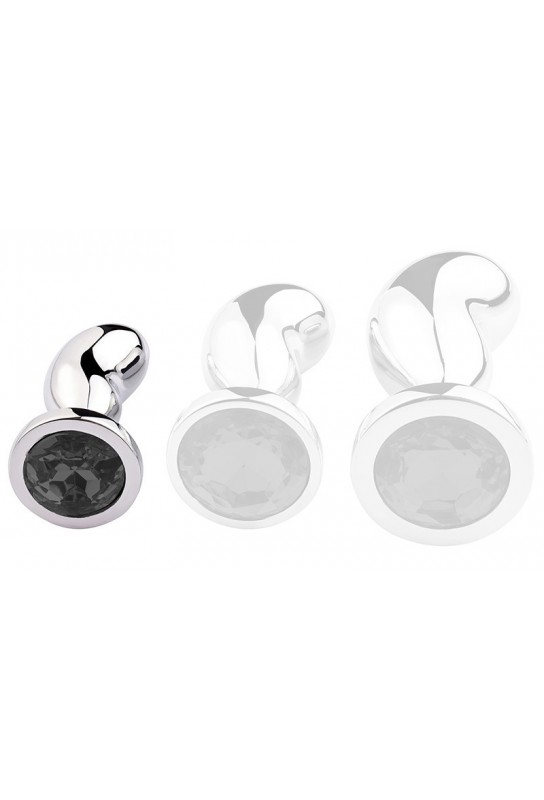 Plug Bijou Bean Silver S 6 x 2.3cm Noir 