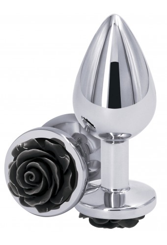 Plug Bijou REAR M 7 x 3.4cm Argenté-Noir 