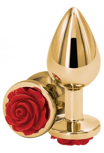 Plug Bijou Rear M 7 x 3.4cm Doré-Rouge 