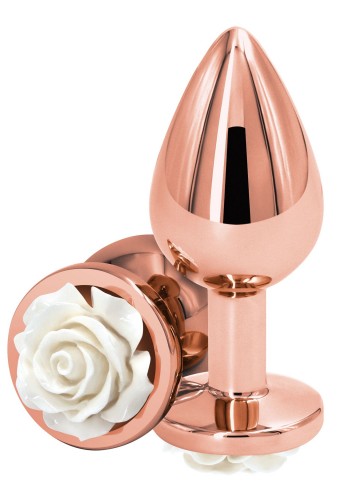 Plug Bijou REAR M 7 x 3.4cm Rose-Blanc 