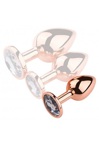 Plug Bijou anal PinkyGold S 6.5 x 2.7cm Bijou transparent 