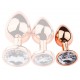 Plug Bijou anal PinkyGold S 6.5 x 2.7cm Bijou transparent 
