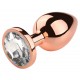 Plug Bijou anal PinkyGold S 6.5 x 2.7cm Bijou transparent 