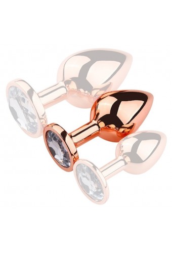 Plug Bijou anal PinkyGold M 7.5 x 3.3cm Bijou Transparent 