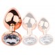 Plug Bijou anal PinkyGold L 8.5 x 4cm Bijou transparent 