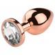Plug Bijou anal PinkyGold L 8.5 x 4cm Bijou transparent 