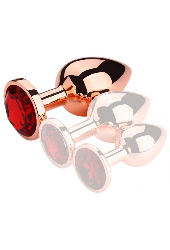 Plug Bijou anal RedGold L 8.5 x 4cm Bijou Rouge 