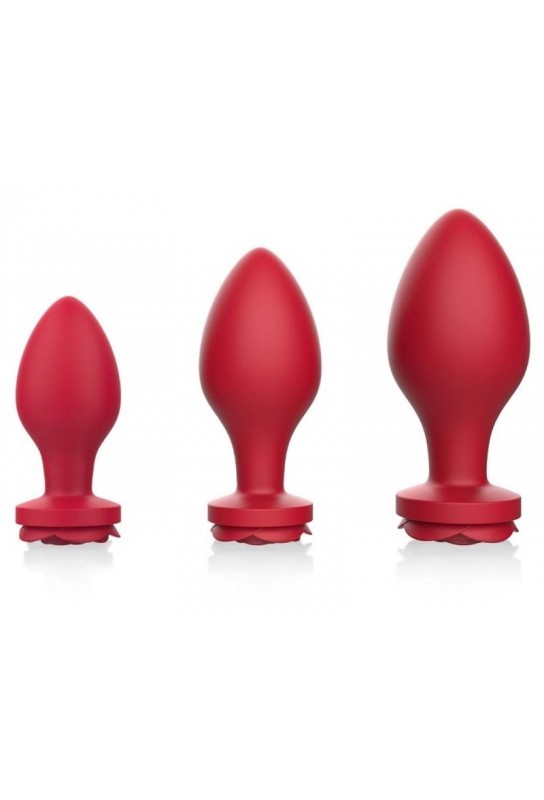 Lot de 3 Plugs Bijou Rosa Roses 