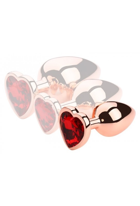 Plug Bijou Anal Gold Heart S 6 x 2.7 cm Rouge 