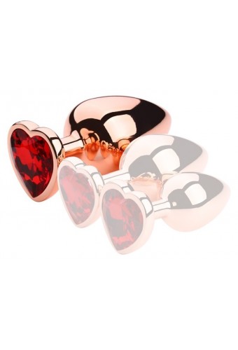 Plug Bijou Anal Gold Heart L 8 x 4.1cm Rouge 